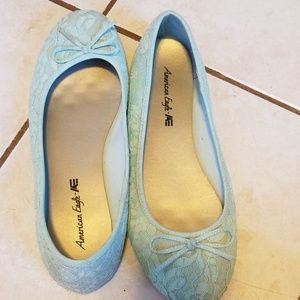 Mint Lacey flats